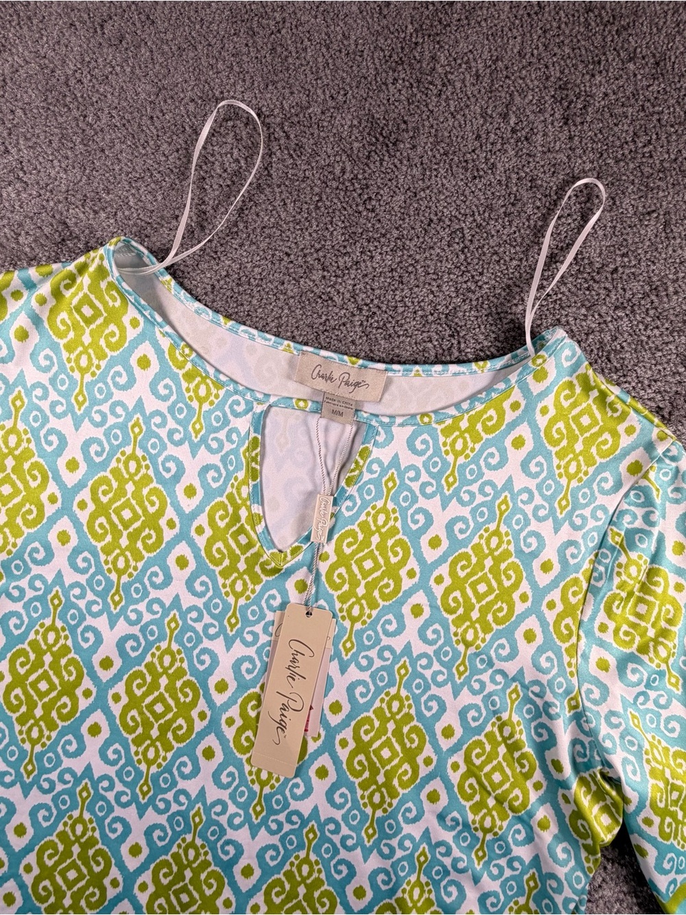 Charlie Paige Tunic NWT Ladies Size Med 3/4 Slit Sleeve Dress Summer Beach Boho - Picture 2 of 12